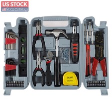 US Stock Stalwart 130-Pc Hand Tool Set for Home Improvement Projects, Gray picture