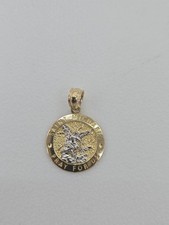 10kt Saint Michael Gold Pendant Real Gold Bail fit Up To 2mm Brand New 1.2 Grm picture