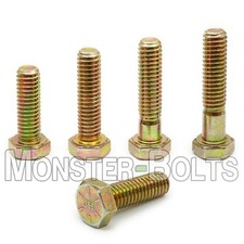 3/8-16 Hex Cap Screws / Tap Bolt, Zinc Yellow Grade 8 Alloy Steel Coarse Thread picture