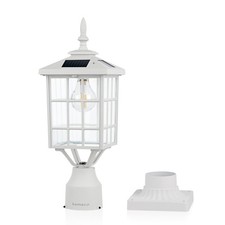Kemeco St4224Q-W Solar Post Light Outdoor Led Squared Frame Fixture 3 Pier picture