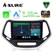 For 2014-2018 Jeep Cherokee 8-Core 4+64G Car Stereo Android14 GPS Sat Nav Radio picture