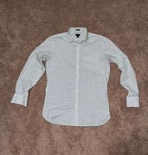 J.Crew Thompson Men's Button Up Shirt Size M 15-15.5 White Green Check Stretch picture