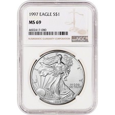 1997 American Silver Eagle Coin - NGC MS69 picture