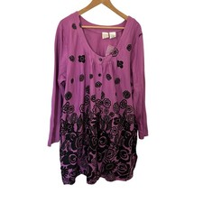 Beautiful Pink With Floral Design NEW Dress/Blouse/Overcoat By Roaman's picture