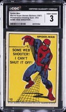 1967 MARVEL SUPER HEROES STICKERS #12 SPIDER-MAN CGC 3 picture
