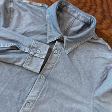 Lululemon Men’s Shirt Commission Long Sleeve River Blue Enzyme Dyed Medium picture