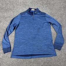 KJUS Men Liam Techwool Pullover Mens Large Blue 1/4 Zip Long Sleeve Golf Top picture