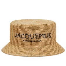 Authentic Jacquemus Le Bob Pesco Raffia Bucket Hat Unisex - Size 60 New RRP £375 picture