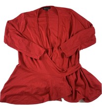 Eloquii Red Top Womens Size 16 Stretch V Neck New NWT picture