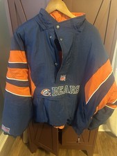 Vintage Starter Chicago Bears NFL Pro Line Jacket XL Pullover 90s Missing Hood picture