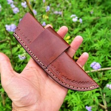 Handmade Horizontal carry Genuine brown Sheath Fixed blade Holster EDC 351X picture