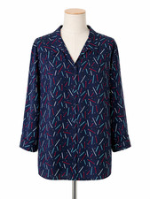 New Catherines Top Size 5x Button Front Pencil Print Teacher Artist School nwt * picture