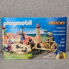 Playmobil History Gladiator Arena 6868 Chariot Figures 53pc Set New Sealed picture