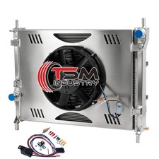 TSM 3-Row Radiator+Shroud Fan For 2015-2022 Ford Mustang 3.7L V6 5.0L 5.2L.V8, picture