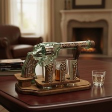 Handblown Mexican Shot Glass Set | Revolver Decanter Display picture