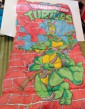Vintage Teenage Mutant Ninja Turtles 1991 Child Sleeping Bag 30x57 Light Red picture