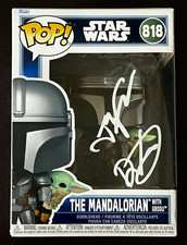 Dave Filoni and Jon Favreau signed The Mandalorian and Grogu Funko Pop SWAU COA picture