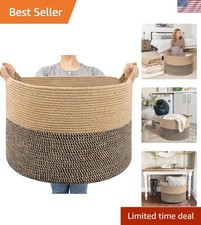 Large Wicker Basket for Blankets, Baby Toy Storage Basket, 85L picture