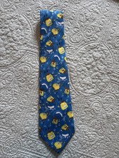 Vintage 2002 SpongeBob SquarePants Nickelodeon Mens Blue Cartoon Novelty Necktie picture