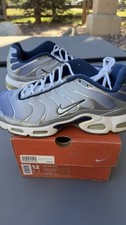 Vintage Nike Air Max Plus TN Metallic Silver Navy Men's 12 604133-011 With Box picture