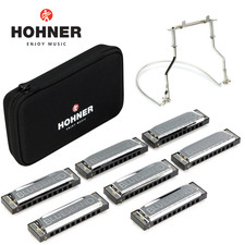 Hohner Blues Band 7 Piece Harmonica Set With HH01 Harmonica Holder picture
