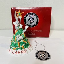 GOEBEL 1999 LOONEY TUNES BUGS BUNNY 24 CARROT X-MAS PORCELAIN FIGURINE #471019 picture