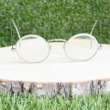 Vtg 1930s Buhl Optical Ful-Vue Wire Glasses White Gold Filled Cable Rim 41-17 picture