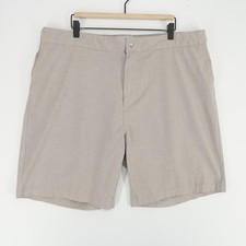 Reyn Spooner Aloha Shorts Mens 40 Beige Elastic Waist Swim Hybrid Casual Pockets picture