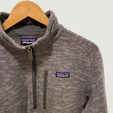 Patagonia Mens Better Sweater 1/4 Zip Fleece Pullover Grey Heather Knit Jacket picture