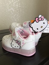 Hello Kitty Light Up Toddler Girls Sneakers - Size 5 - White Pink Hearts Sanrio picture