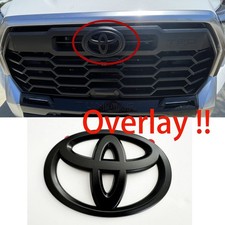 NEW 2022-2025 Toyota Tundra Matte Blackout Overlay Front Grille Emblems Badge picture