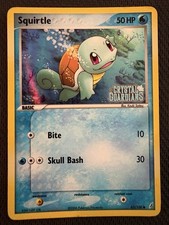 Squirtle 63/100 EX Crystal Guardians reverse Holo HP/ DMG Pokemon stamp picture