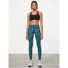 Lululemon Speed Up Teal Print High Rise Athletic Leggings Size 2 picture