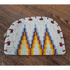 Vintage 1970's Native American Seed Bead Coin Purse by Littlebear Clearwater picture