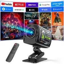 W&O 4K 1080P Mini Projector WiFi Bluetooth UHD Portable Home Theater, Android 10 picture