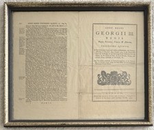 1795 King George Act Of Parliament, Framed picture
