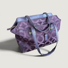 Plum Coach Taylor Op Art Alexis Tote with Dual Shoulder Straps and Gold Hardware picture