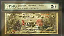 1875 $5 First National Bank of Bloomsburg PA National Banknote PMG 30 CH 293 picture