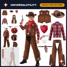 Halloween Cowboy Costume for Boys - Toddler Western Outfit for Role Play Party picture
