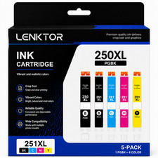 PGI-250XL 1PGBK CLI-251XL 4PK 1BK 1C 1M 1Y Ink Set MG5500 MG5622 MG6420 MG7150 picture