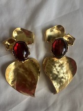 Saint Laurent Oversized Petal and Cabochon Pendant Earrings picture