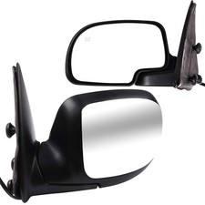 Black Dual Side Mirror Power Heated 01-02 Chevy Silverado 1500HD Gm1320247 picture