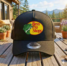 Bass Pro Shops Trucker Hat Embroidered Logo Mesh Snapback Outdoor Cap picture