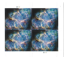 Crab Nebula USPS Priority Mail Stamps Pane 11.95 x 4 = 47.80  picture