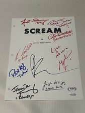 Scream Cast Signed Script Cover Page Barrymore, Campbell, Ulrich ++ PSA ACOA picture