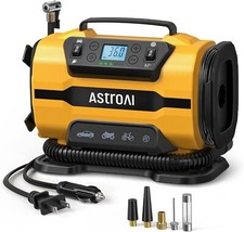YELLOW AstroAI Tire Inflator Portable Air Compressor Pump 150PSI 12V DC/110V picture