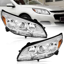 WEELMOTO Pair Headlights For 2013-2015 Chevy Malibu 2016 Limited Chrome Headlamp picture