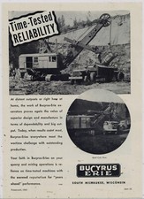 1945 Bucyrus Erie Ad: Model 120-B Crane w/ Euclid in Quarry Operation picture