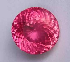 125 Ct+ Round Cut Shiny Padparadscha Sapphire Natural Loose Gemstone Certified picture