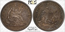 1858 Seated Liberty Half Dollar PCGS XF45 TrueView picture